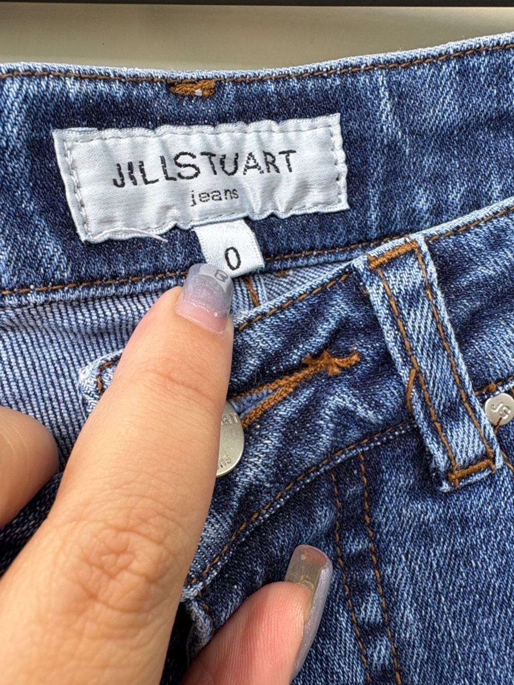 Jill Stuart Straight-Leg Midwash Blue Jeans - Picture 3 of 5